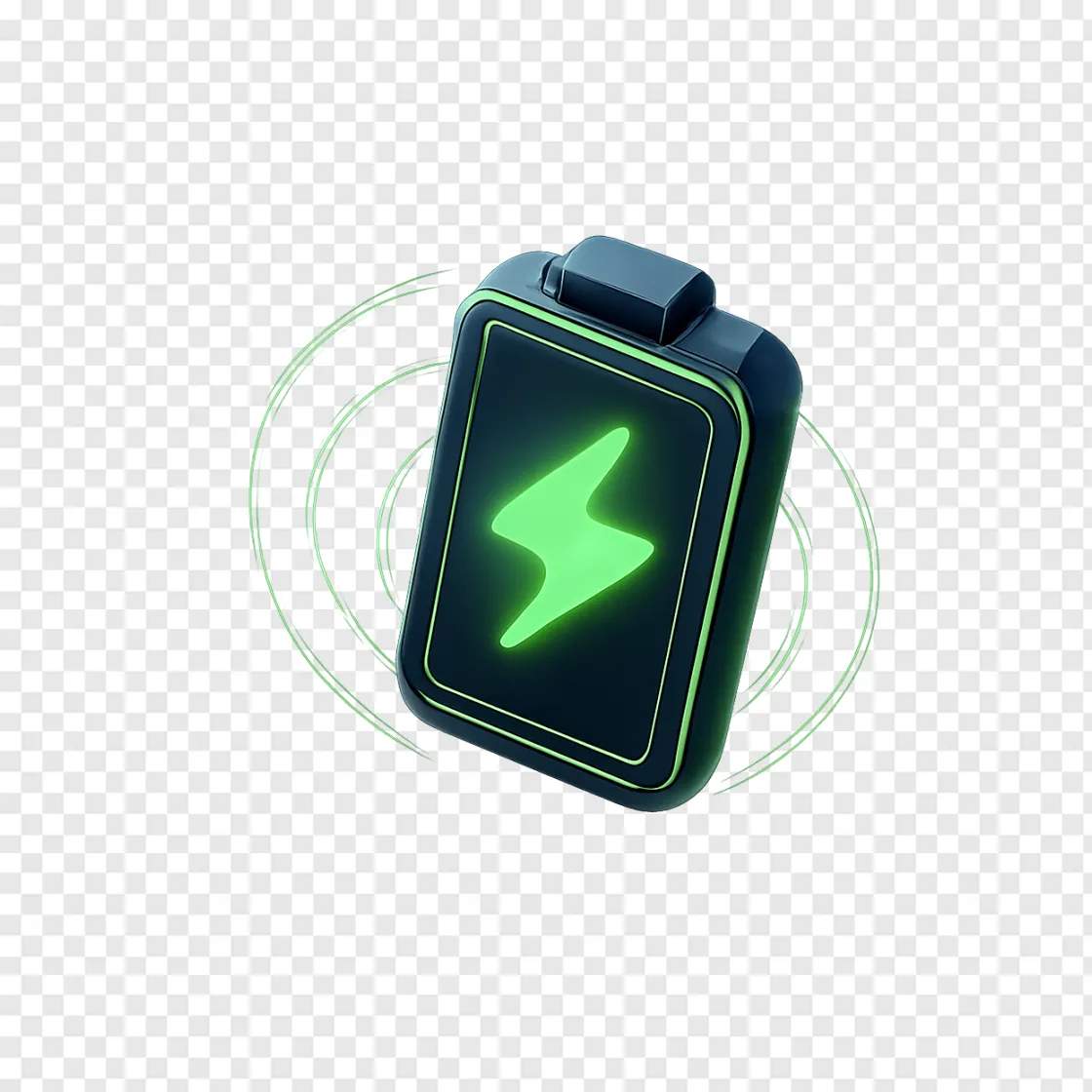 Futuristic Smartphone Battery PNG Transparent Background