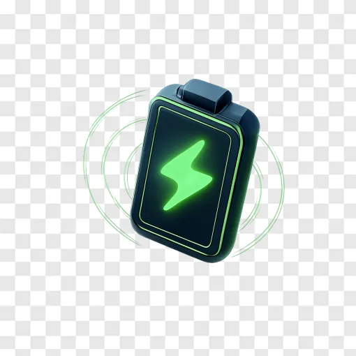 Futuristic Smartphone Battery PNG Transparent Background
