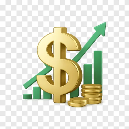 US Dollar Sign Financial Chart PNG