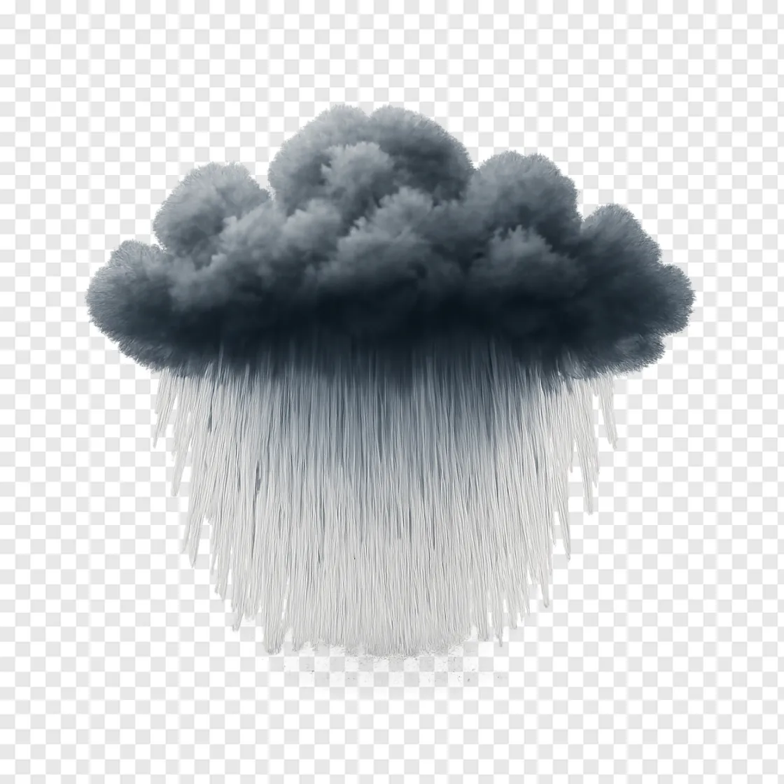 Rain Cloud PNG Element For Weather Designs