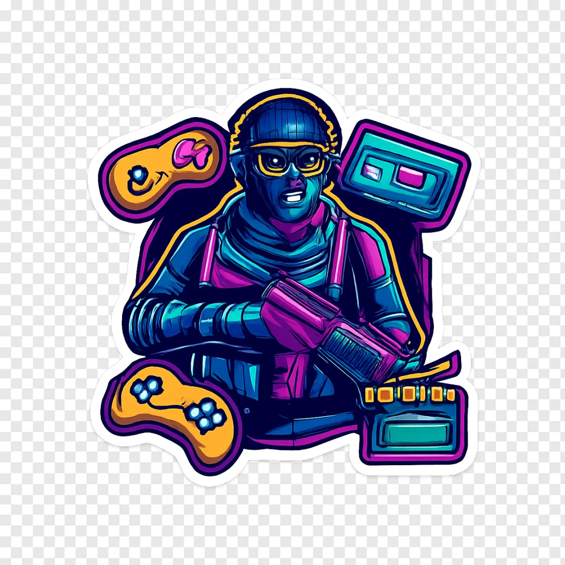 Indie Gaming Action Hero PNG Design For Gamers