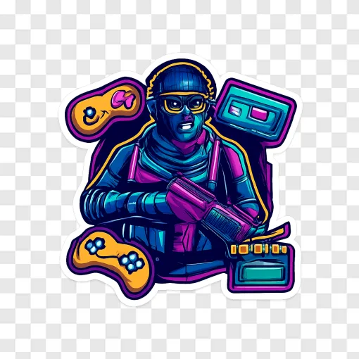 Indie Gaming Action Hero PNG Design For Gamers