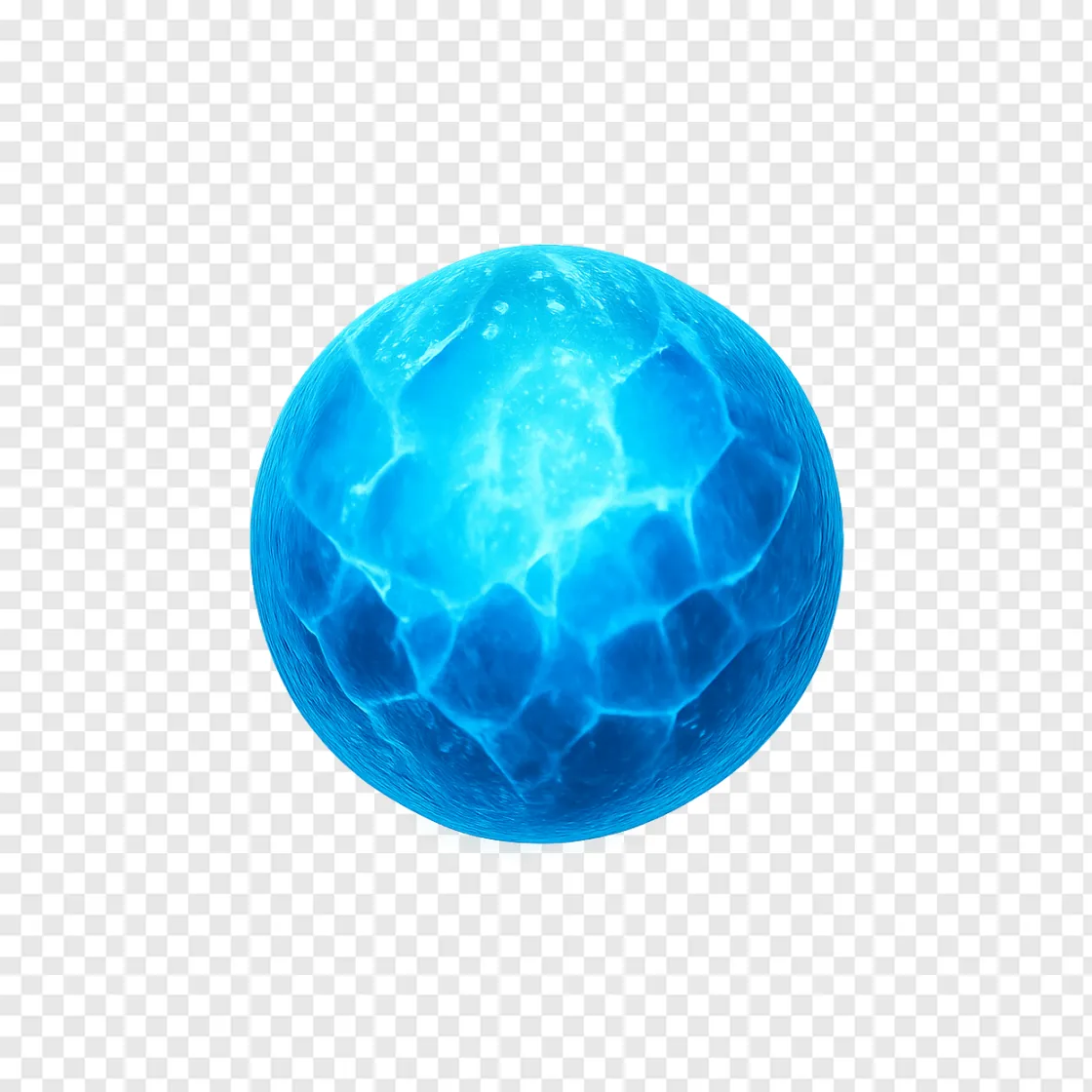Glowing Ice Planet PNG Graphic For Science Projects