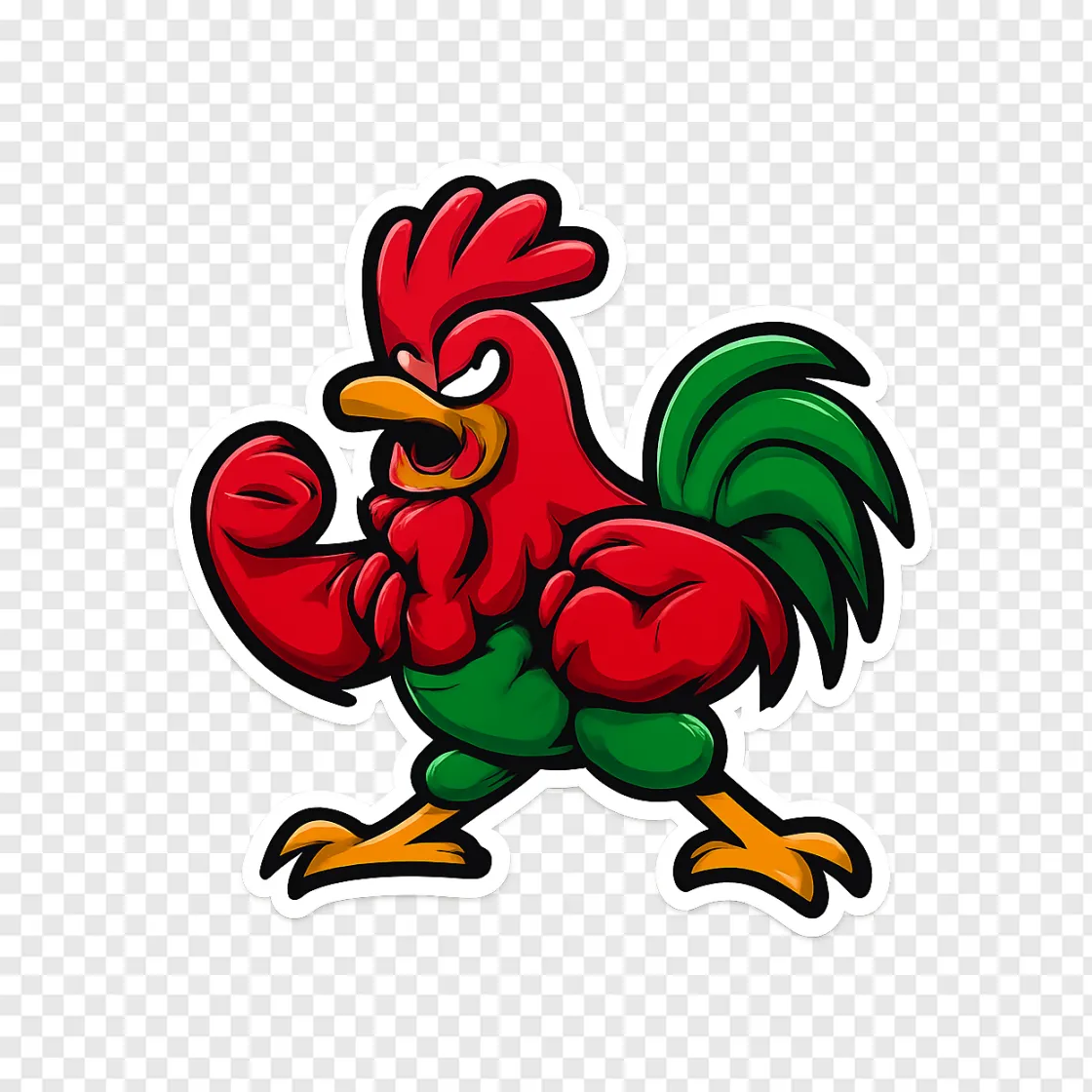 Fierce Fighting Rooster PNG Graphic For Free Download