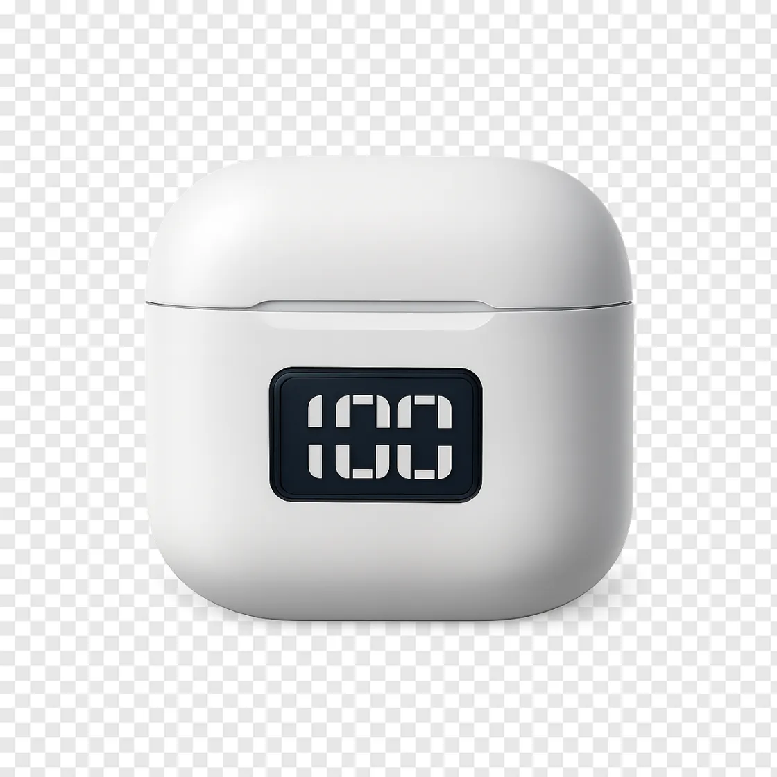 Smart Earbuds Case With Display PNG Image For Tech Designs