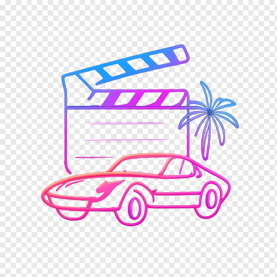 GTA 5 Classic Sports Car And Film Clapper PNG