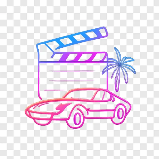 GTA 5 Classic Sports Car And Film Clapper PNG