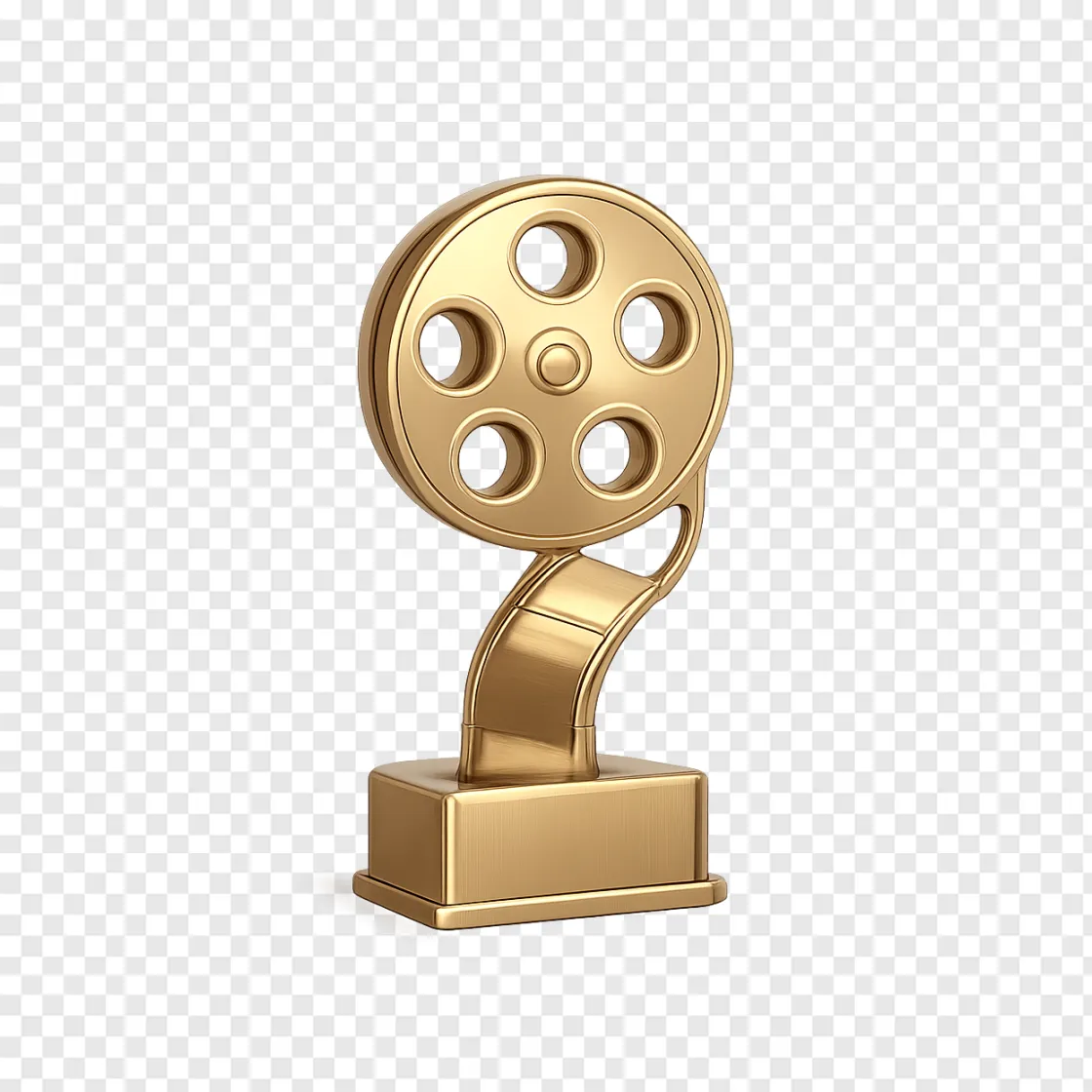 Golden Cinema Film Award Trophy PNG