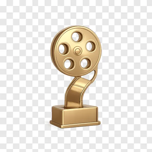 Golden Cinema Film Award Trophy PNG