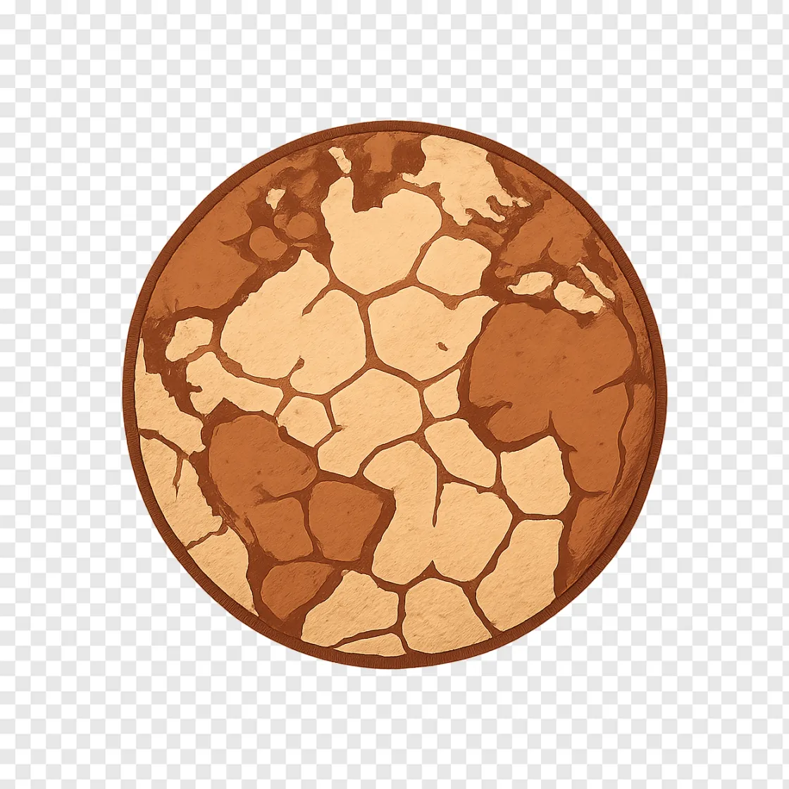 Cracked Dry Earth Globe PNG Image