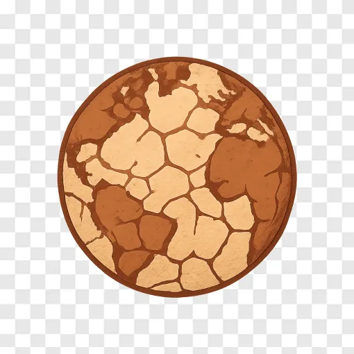 Cracked Dry Earth Globe PNG Image