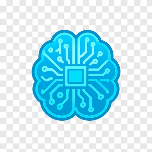 Futuristic AI Brain PNG Transparent Background