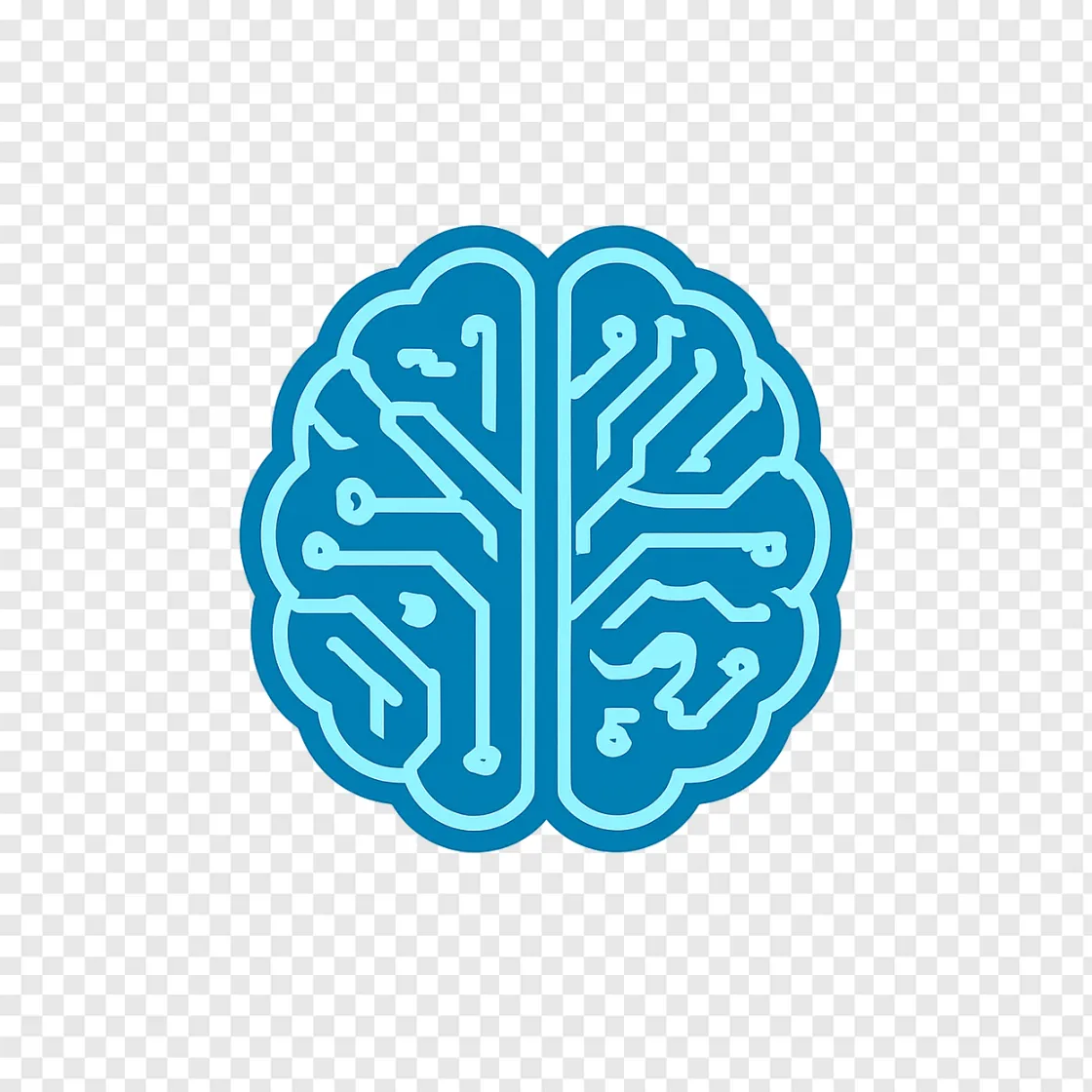 Futuristic AI Brain PNG Transparent Background