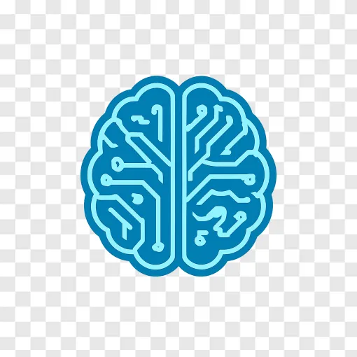 Futuristic AI Brain PNG Transparent Background