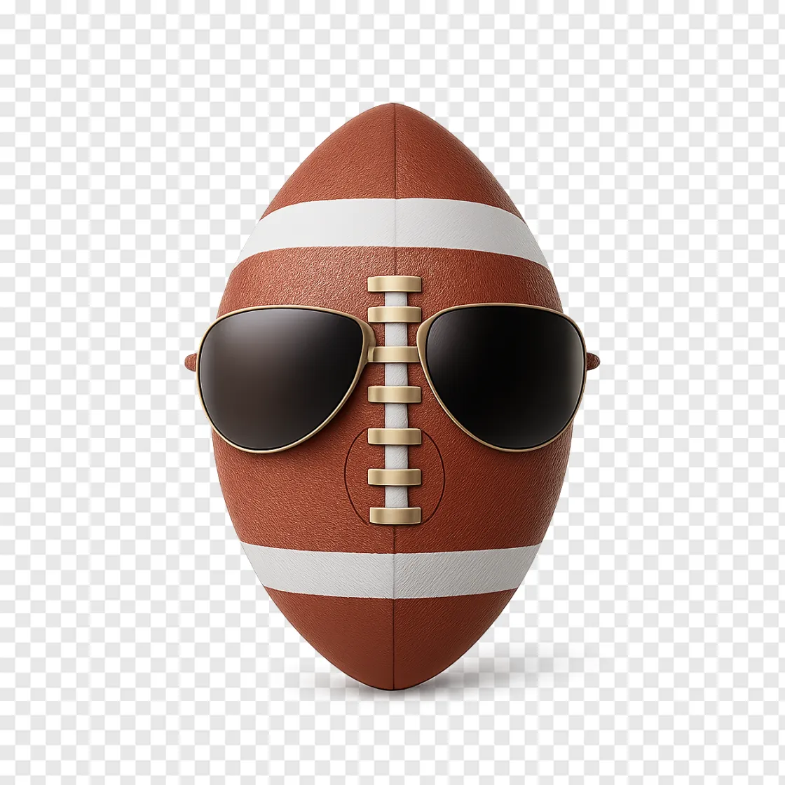 American Football With Sunglasses PNG Transparent Image