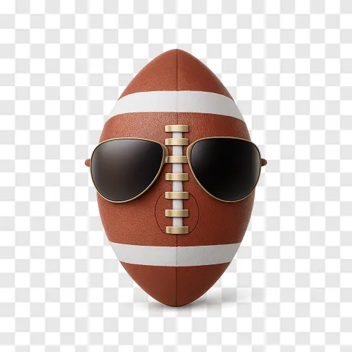 American Football With Sunglasses PNG Transparent Image