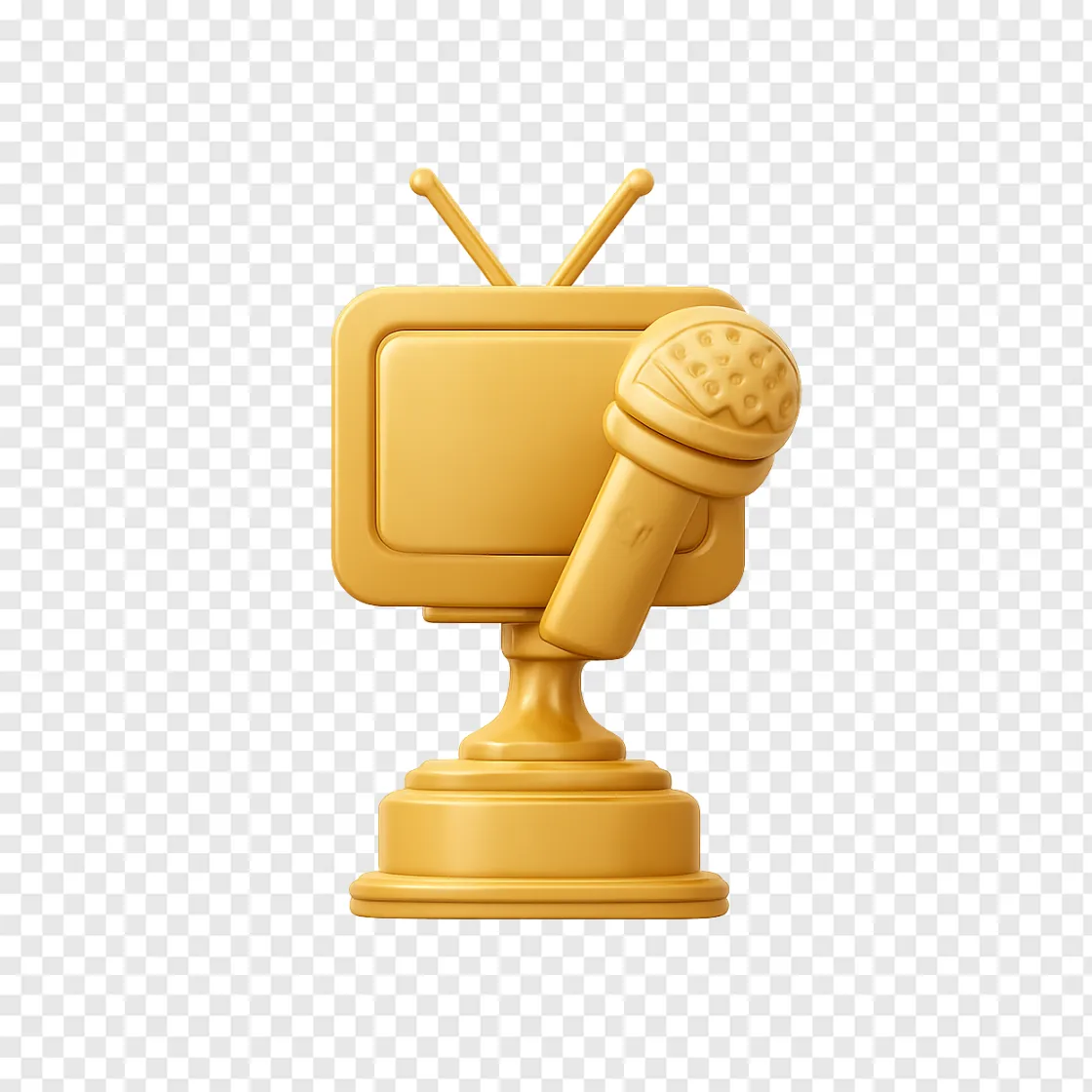 Golden Award Trophy PNG Image