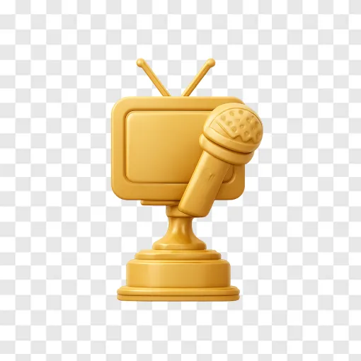 Golden Award Trophy PNG Image
