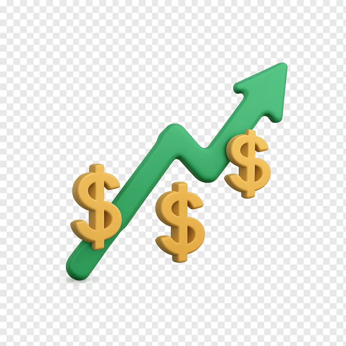Stock Market Upward Arrow PNG Icon For Financial Growth
