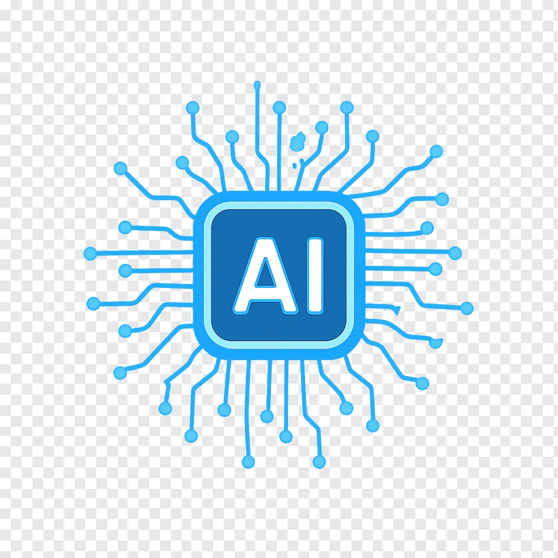 Futuristic AI Microchip PNG Transparent Image