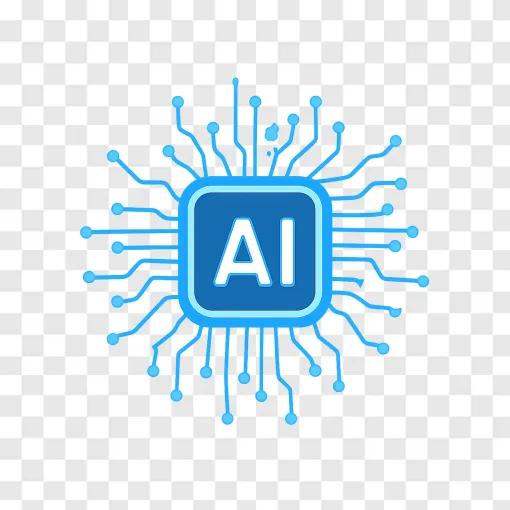 Futuristic AI Microchip PNG Transparent Image