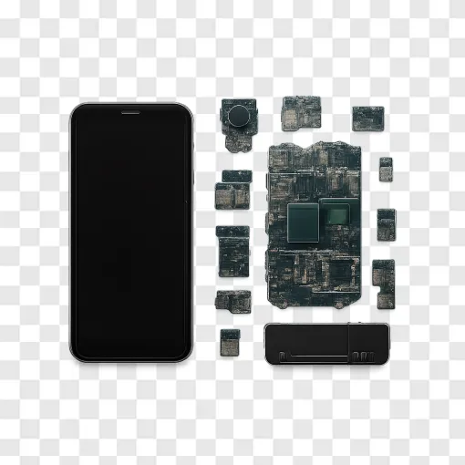 Smartphone Teardown Internal View PNG