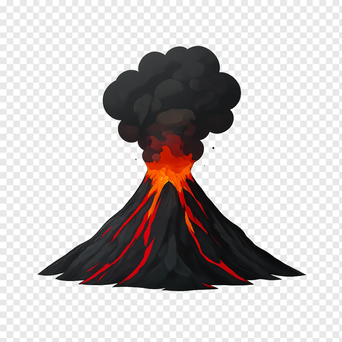 Volcano Eruption PNG Transparent Background
