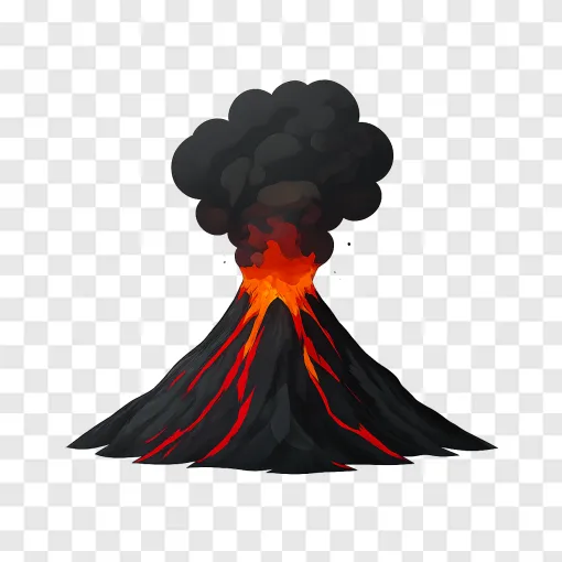 Volcano Eruption PNG Transparent Background
