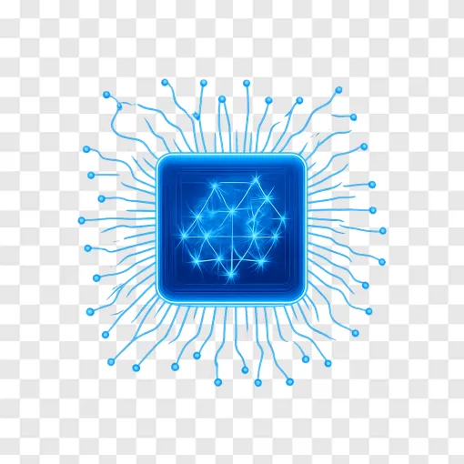 Futuristic AI Microchip PNG Transparent Image