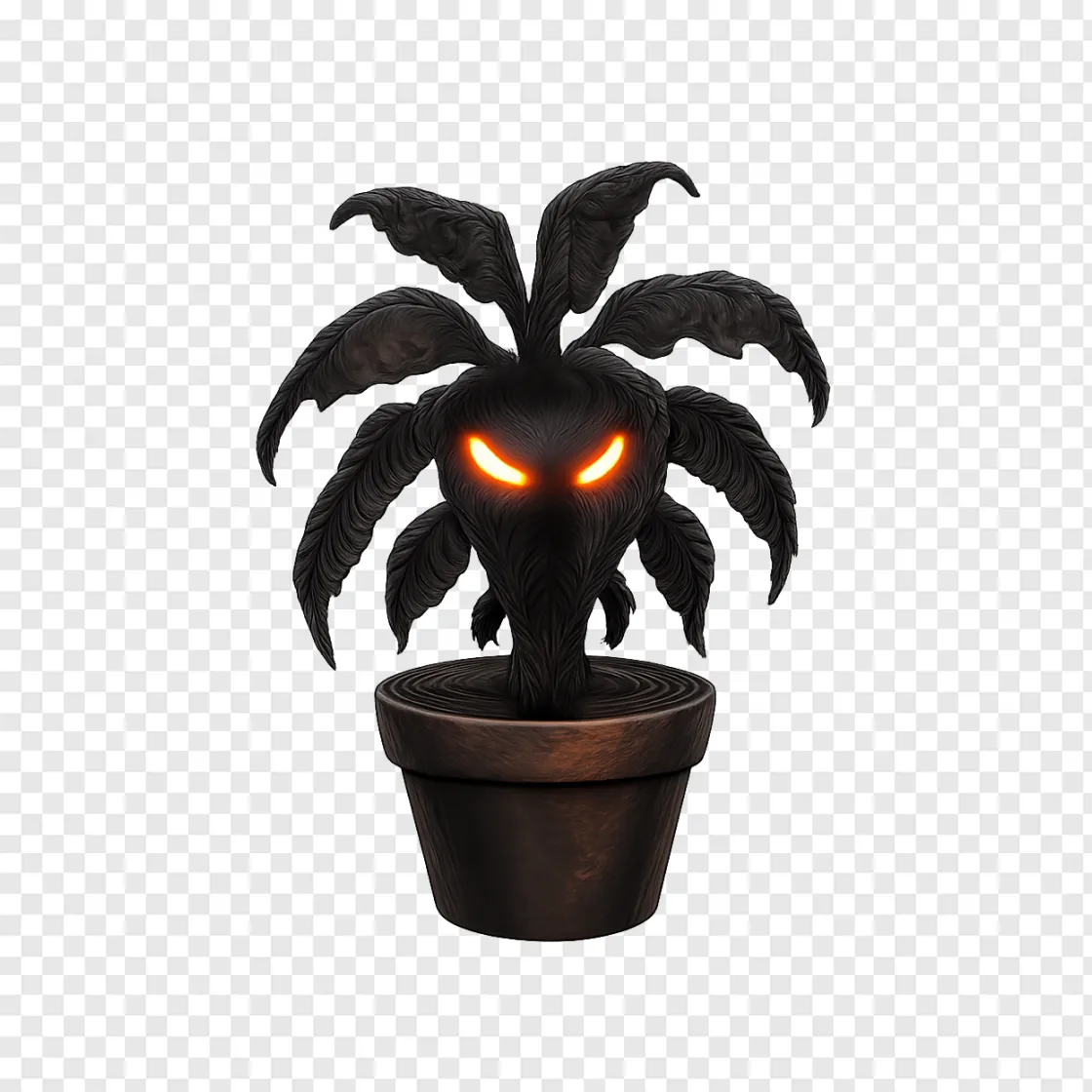 Creepy Horror Plant PNG Asset For Gaming