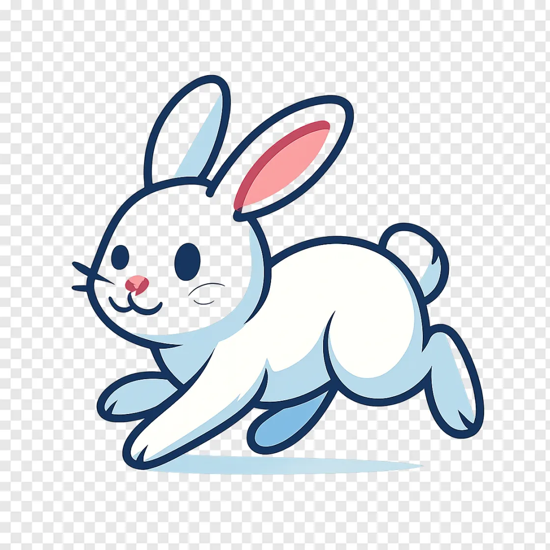 Running Rabbit PNG Transparent Image
