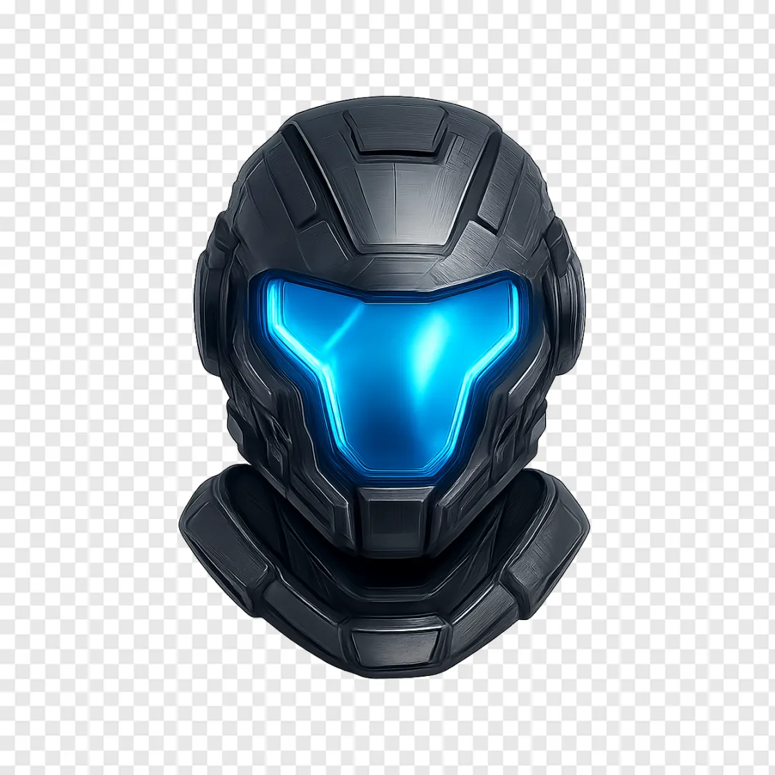 Futuristic Sci-Fi Gaming Helmet PNG For Content Creators