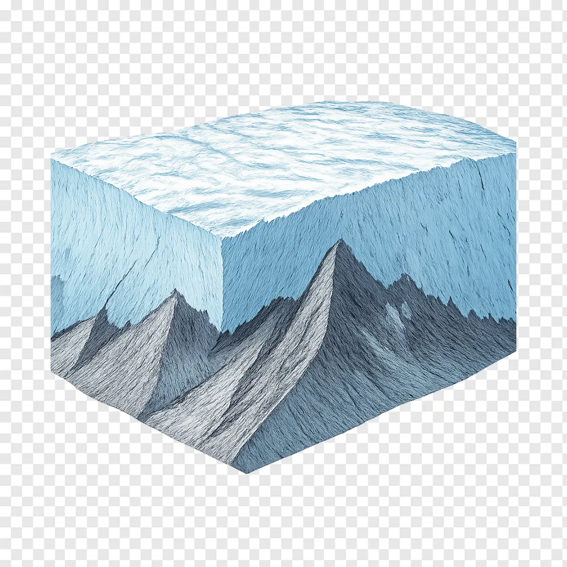 Antarctic Hidden Mountains PNG Vector Illustration