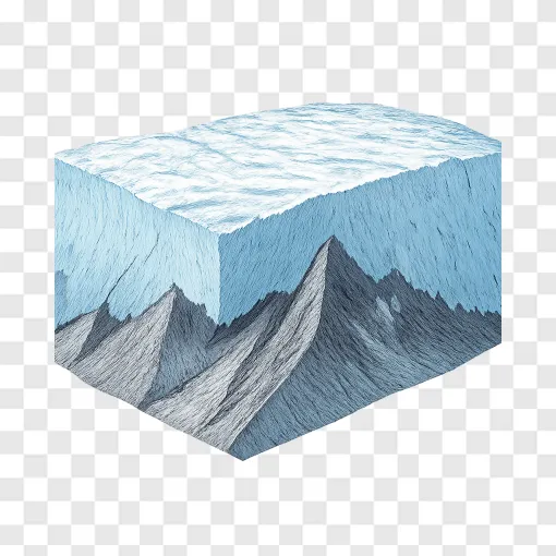Antarctic Hidden Mountains PNG Vector Illustration
