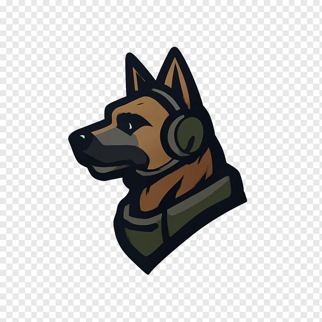 Tactical War Dog Gaming Logo PNG