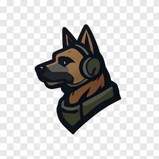 Tactical War Dog Gaming Logo PNG