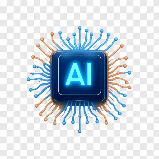 AI Microchip Processor PNG Image For Tech Designs