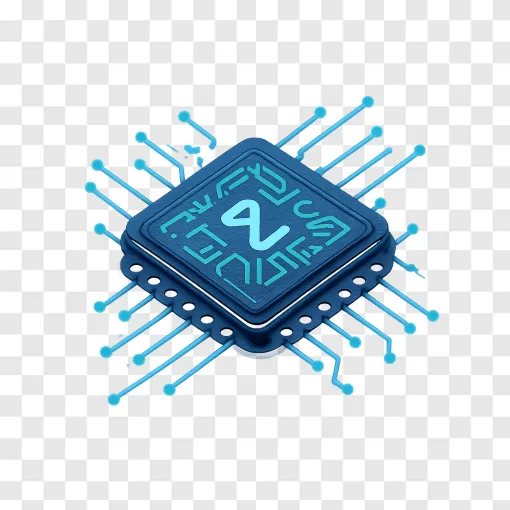Futuristic AI Microchip PNG Transparent Image