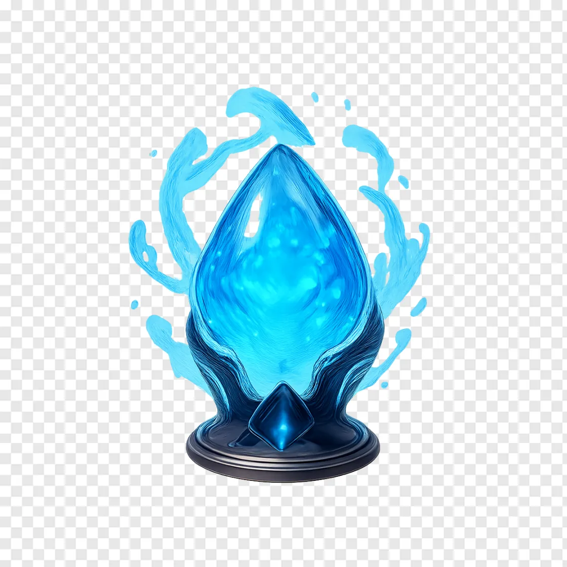 Mystical Water Spirit Gemstone PNG Transparent Image