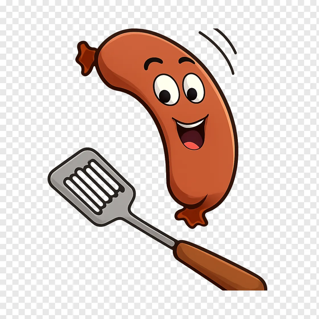 Funny Cartoon Sausage PNG Transparent Image