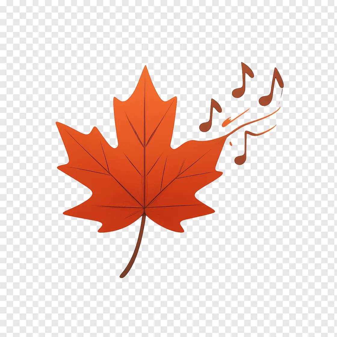 Autumn Music Leaf PNG Transparent Background