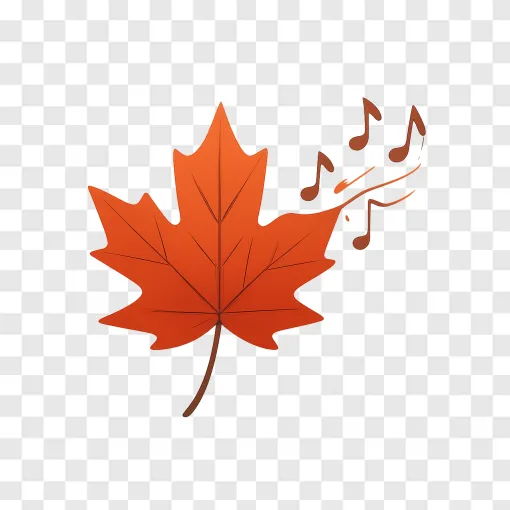 Autumn Music Leaf PNG Transparent Background