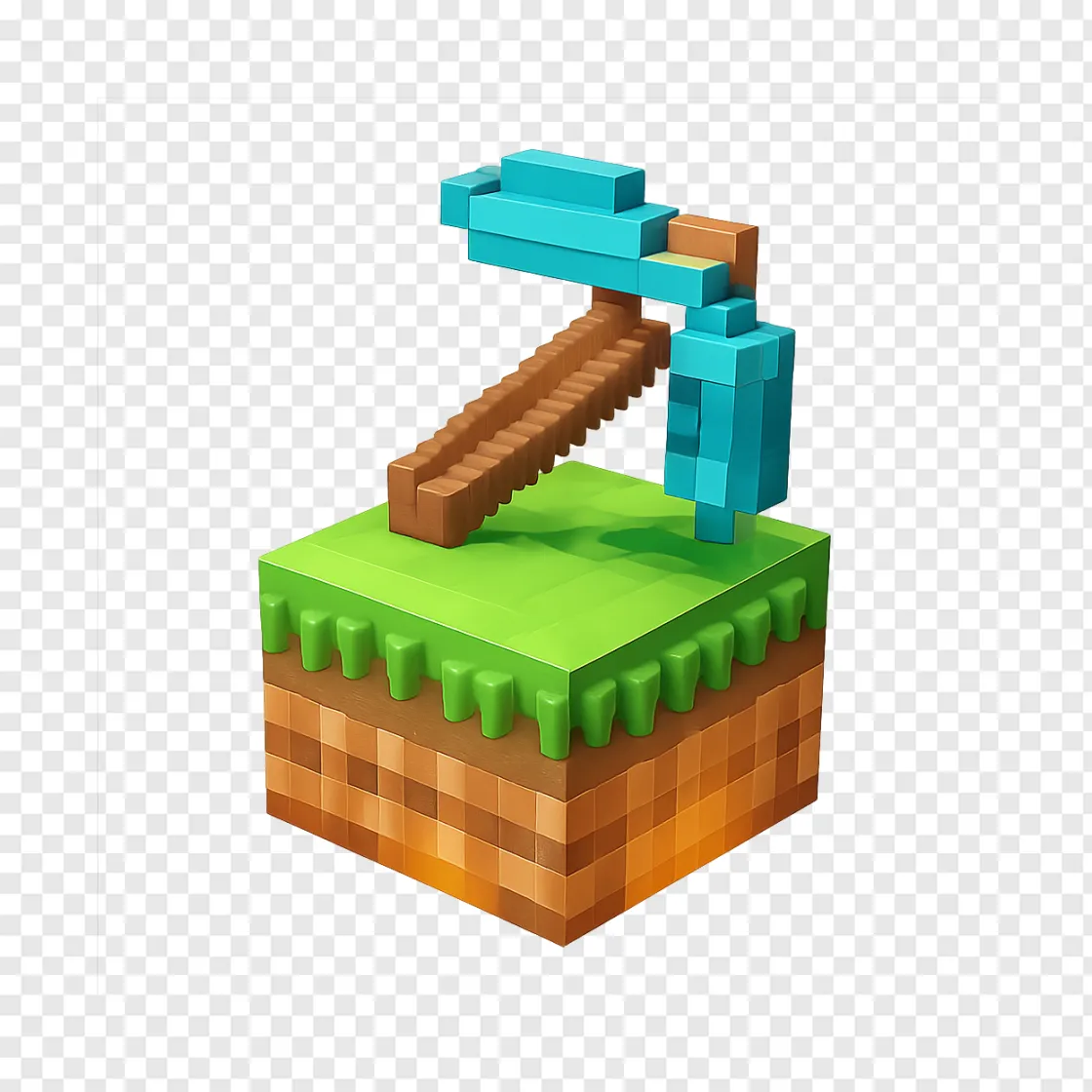 Minecraft Pickaxe PNG Transparent Background