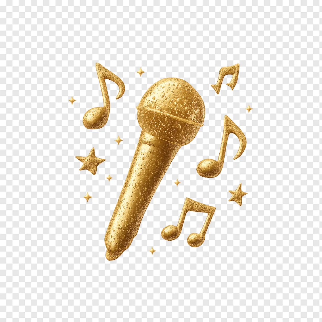 Glitter Pop Microphone PNG Image For Music Designs