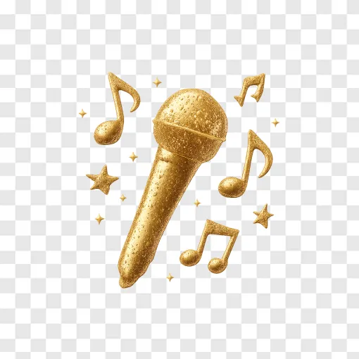 Glitter Pop Microphone PNG Image For Music Designs