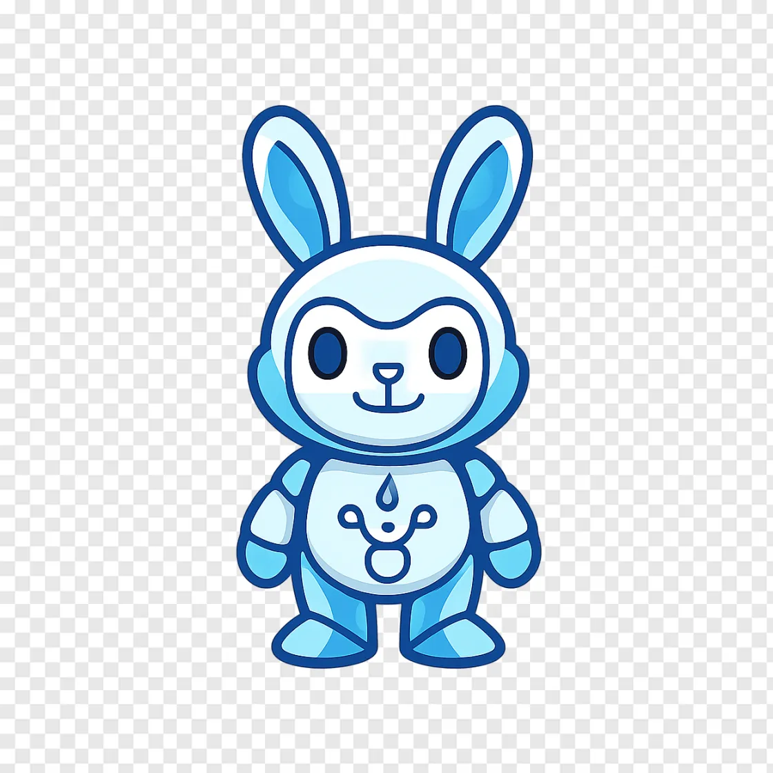 AI Agent Rabbit Mascot PNG Graphic