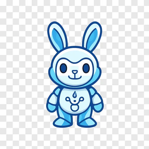 AI Agent Rabbit Mascot PNG Graphic