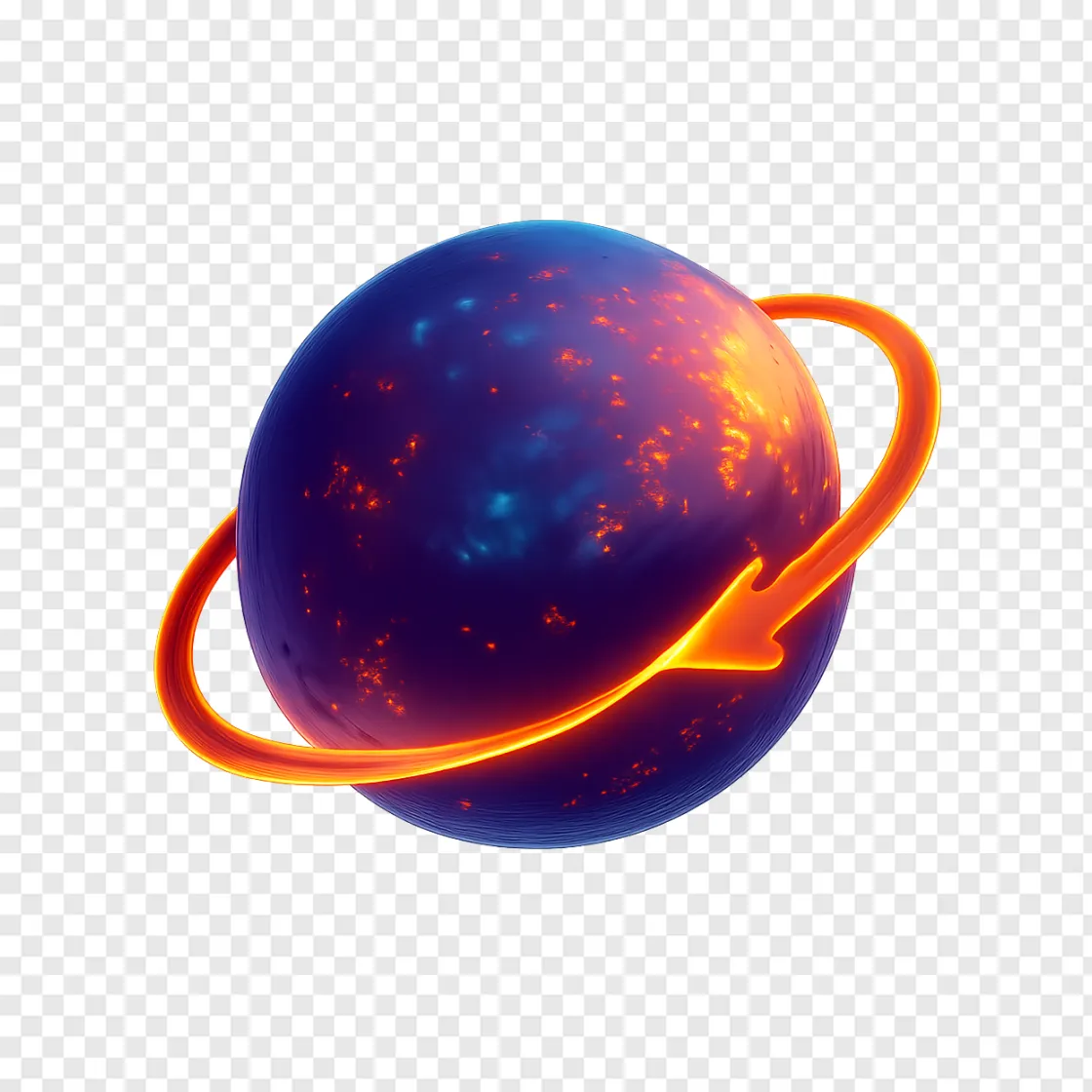 Exoplanet PNG Image With Retrograde Orbit