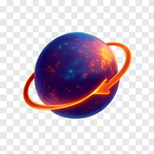 Exoplanet PNG Image With Retrograde Orbit