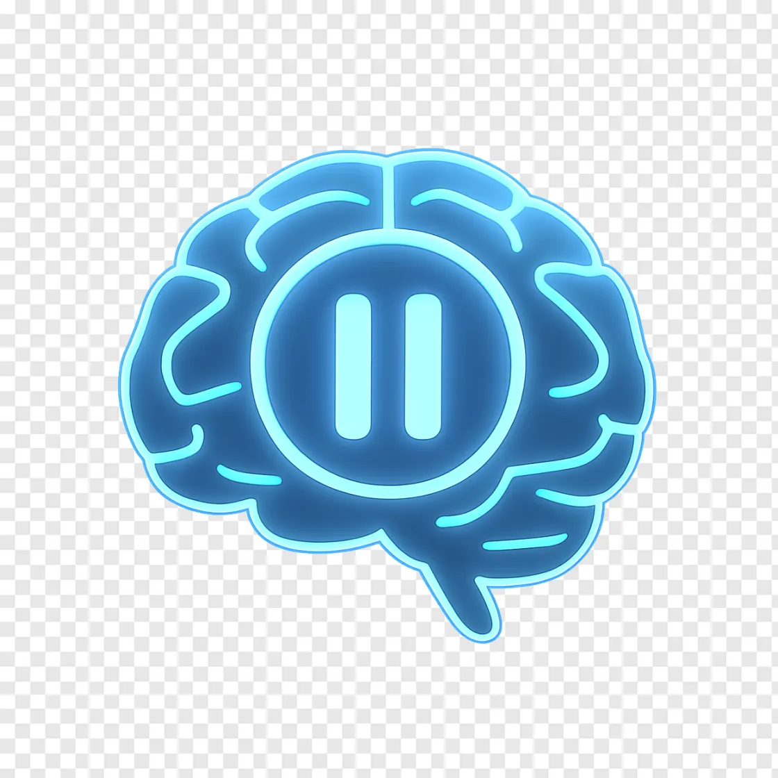 AI Technology Pause Concept PNG Transparent Image